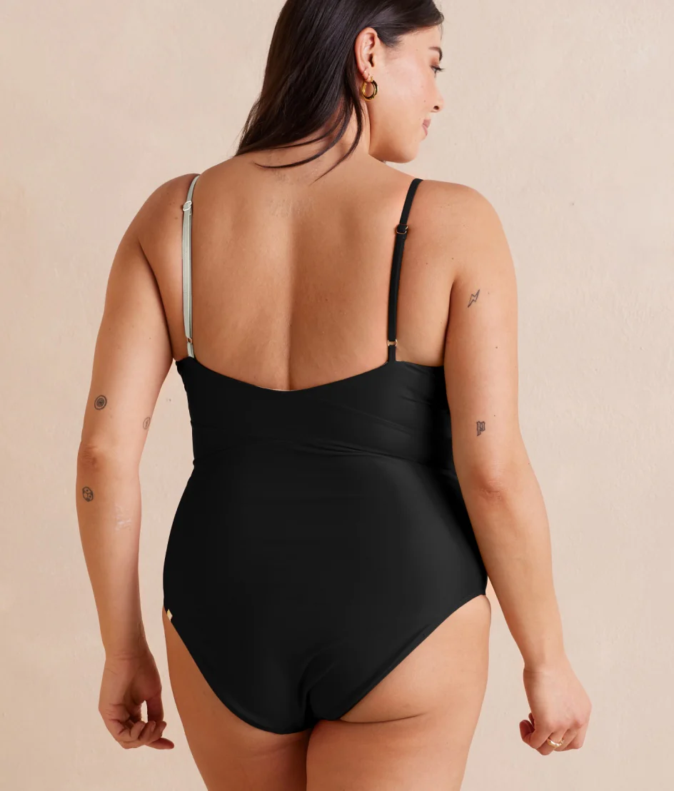 The Sea Breeze Cutout One-Piece - Sea Urchin & White Sand - Image 4