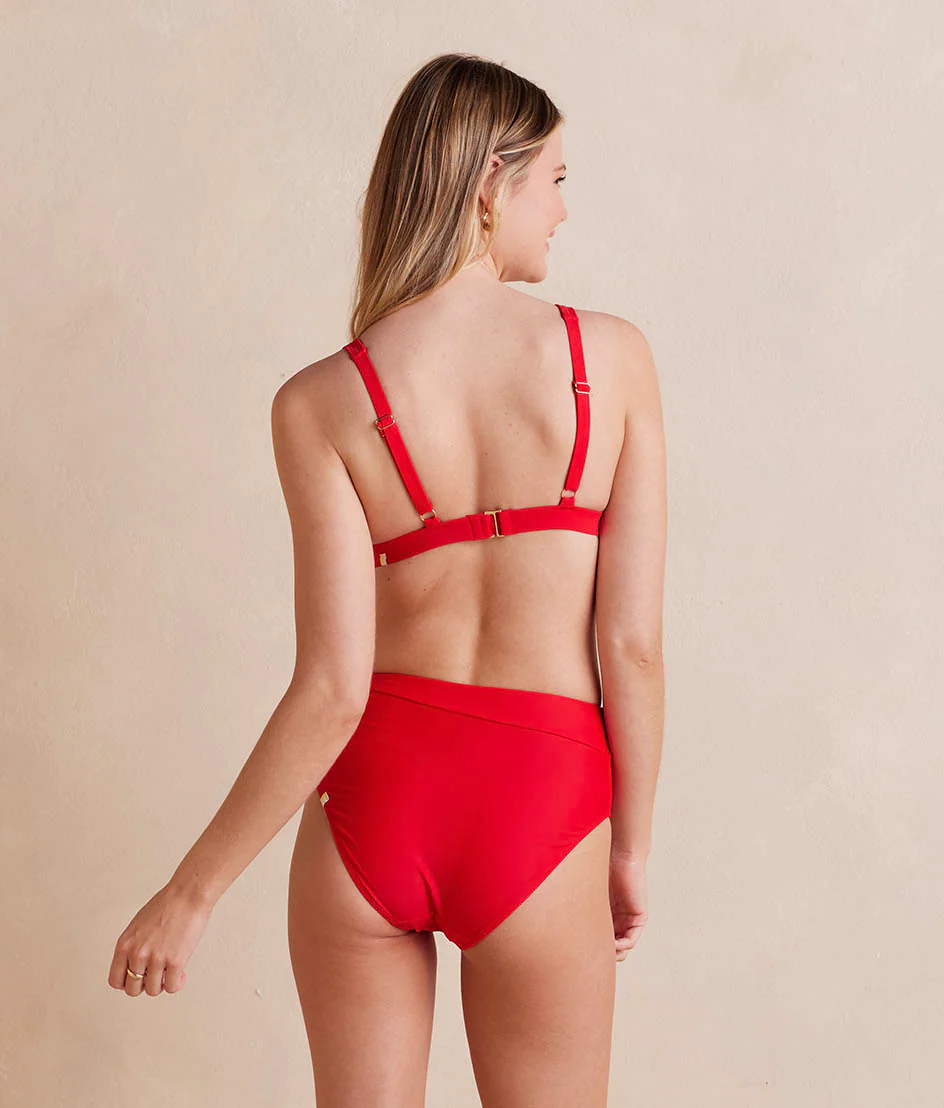 The Side-Tie High Leg High Rise Bottoms - Lava - Image 4