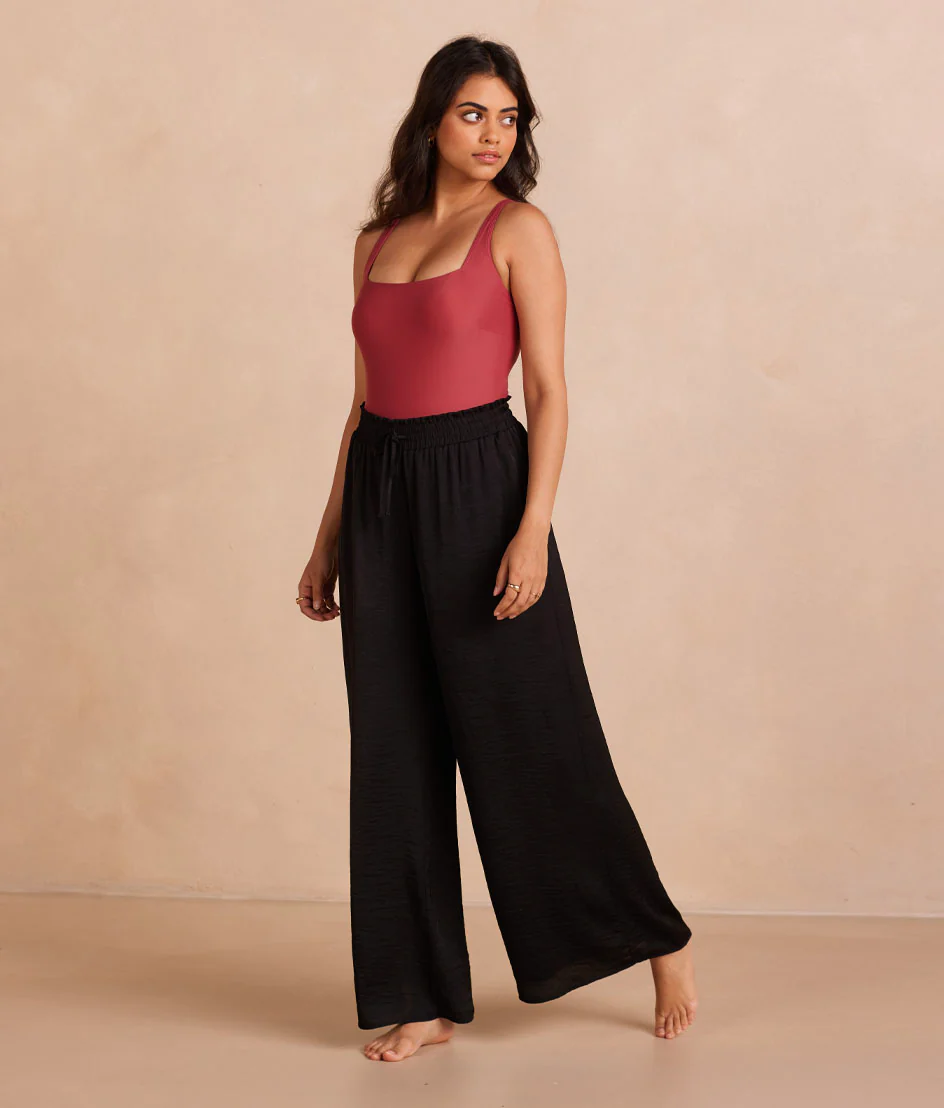 The Silky Luxe Palazzo Pants with Ties - Main - Image 2