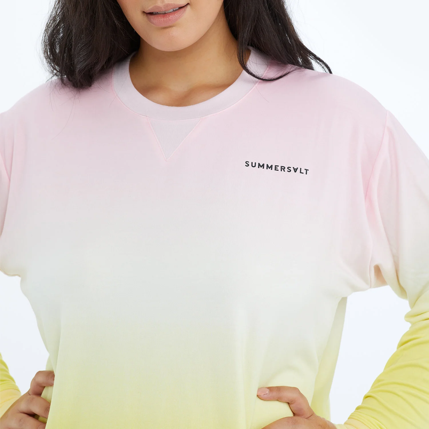 The Softest French Terry Relaxed Crew - Ombre - Image 4