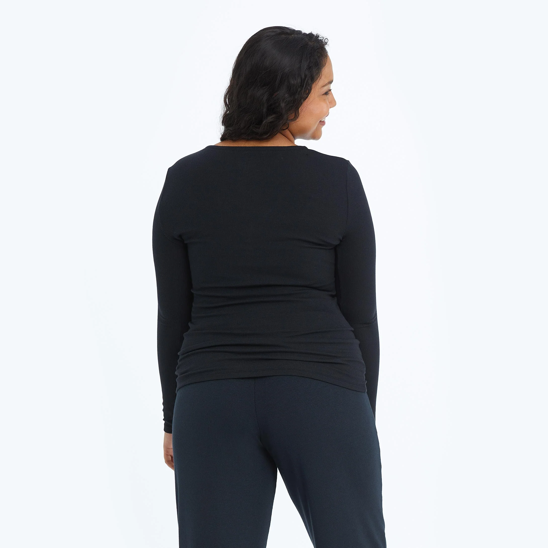 The Softest Ribbed Long Sleeve Henley - Sea Urchin - Image 3