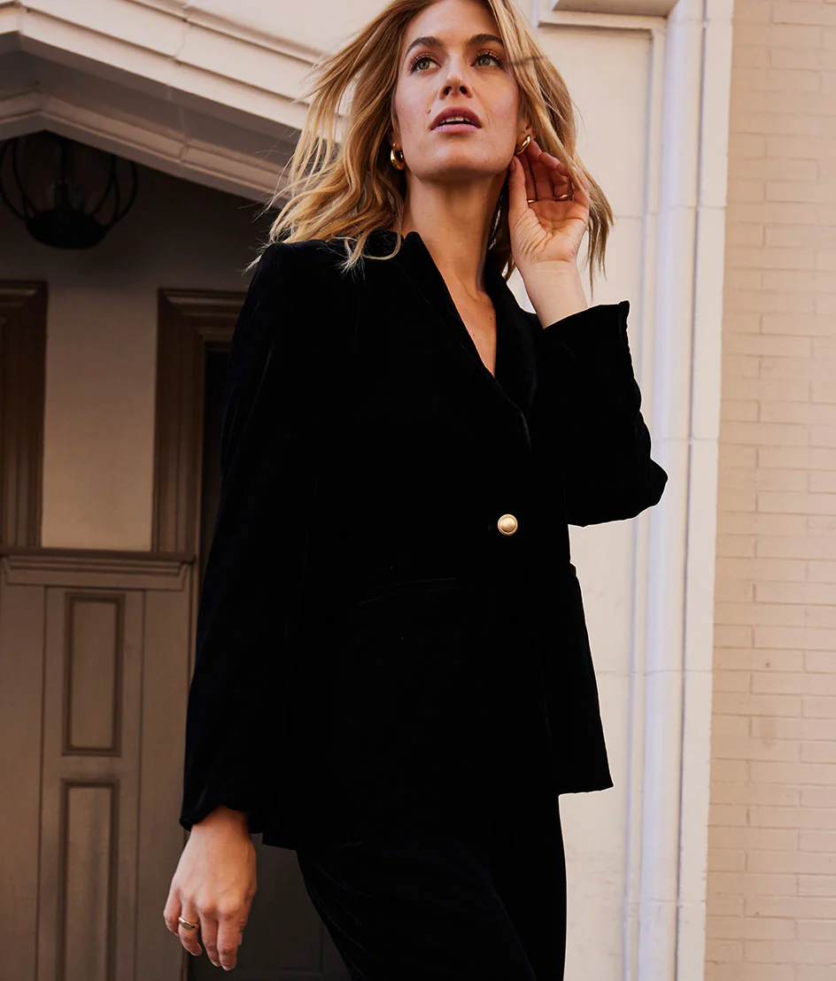 The Sustainable Velvet Collection Blazer - Sea Urchin - Image 3