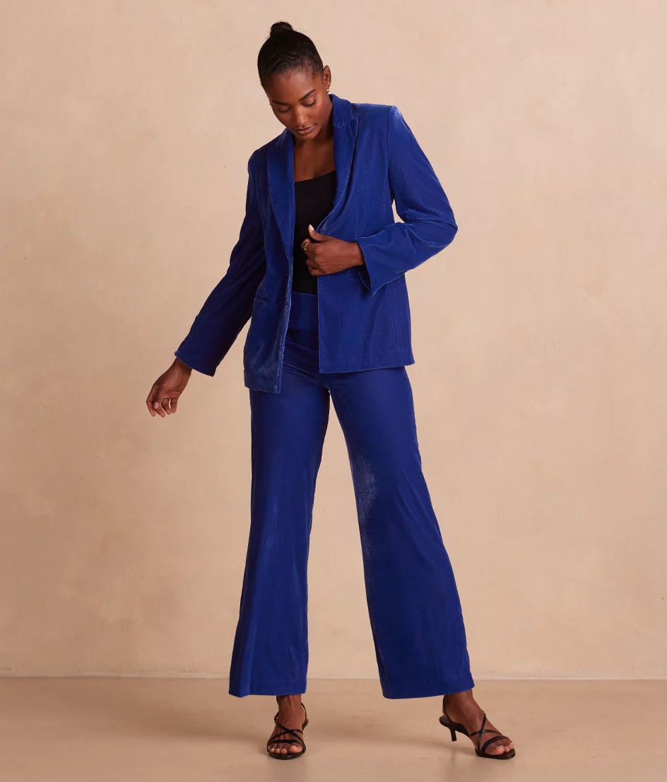 The Sustainable Velvet Collection Wide Leg Pant - Imperial - Image 3