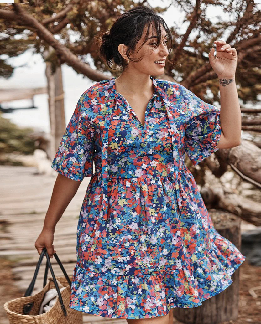 The Tie Neck Tiered Dress - Main - Image 2