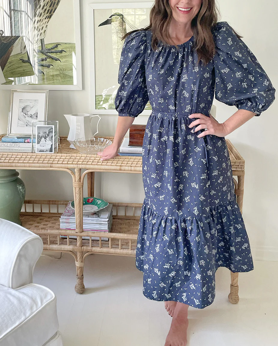 The Tiered Midi Dress - Cottage Floral in Midnight - Image 2