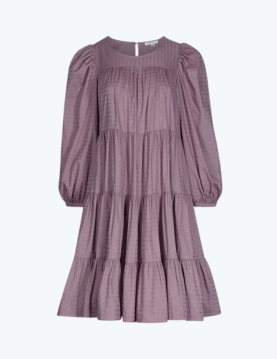The Tiered Mini Dress - Plum - Image 2