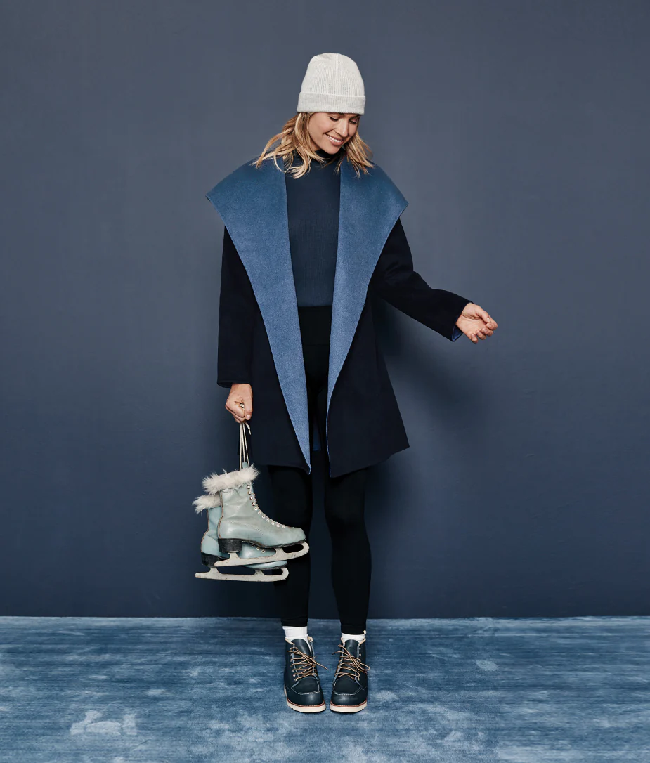 The Warmest Wool Wrap Coat - Midnight & Slate - Image 4