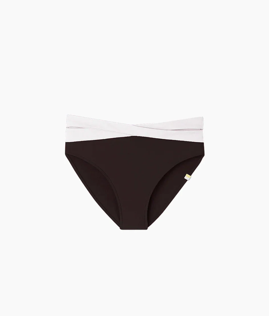 The Wrap High Leg High Rise Bikini Bottom - Sea Urchin & White Sand - Image 4