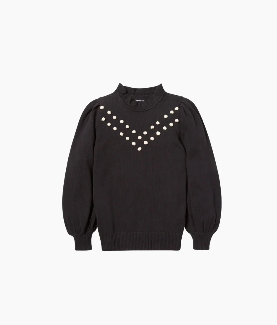 The Year-Round Balloon Sleeve Pompom Sweater - Sea Urchin - Image 4