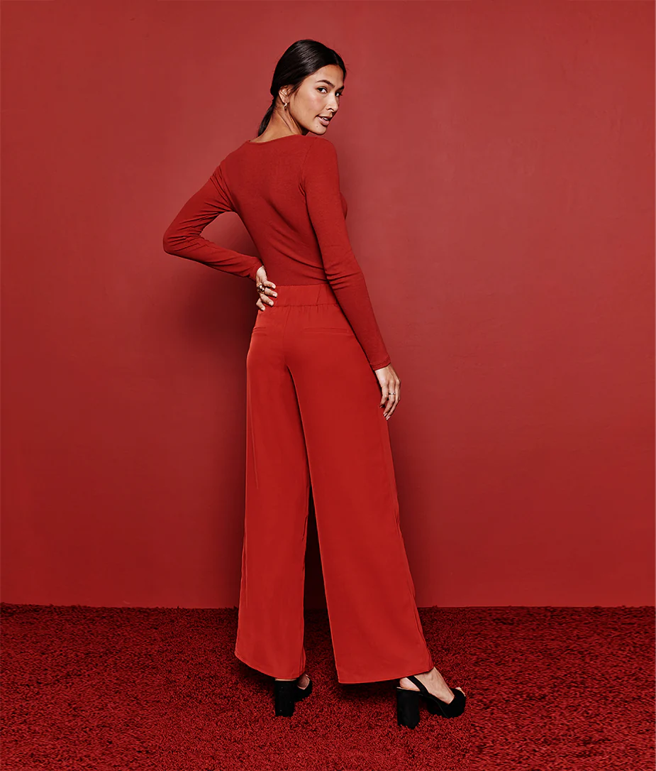 The Perfect Wide Leg Pant - Lava - Image 3